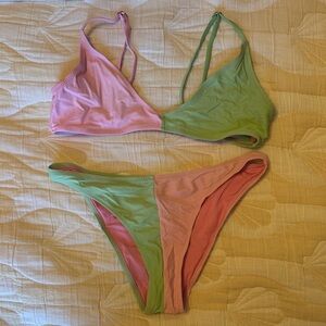 Princess Polly pink and green bikini